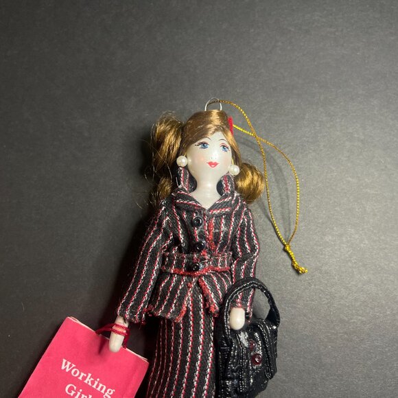 VTG Dillards Trimmings Glass Working Girl Business Outfit Christmas Ornament - Picture 2 of 7